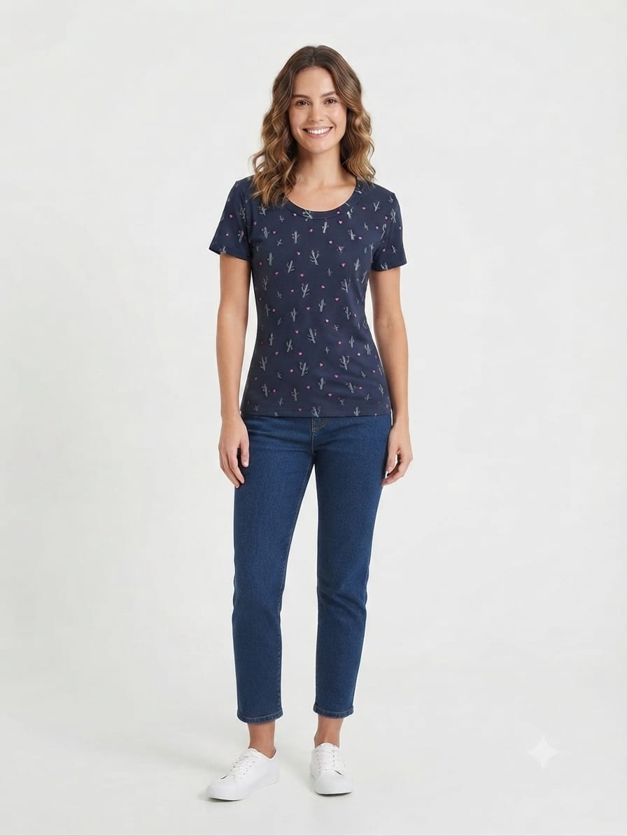 POLO MUJER BASICO LORENA - AZUL / AZUL - 1