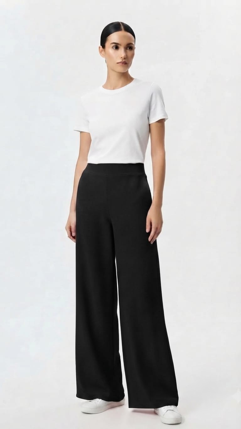 PANTALÓN PALAZO - NATHALIE LOVE IT - NEGRO / NEGRO - 1