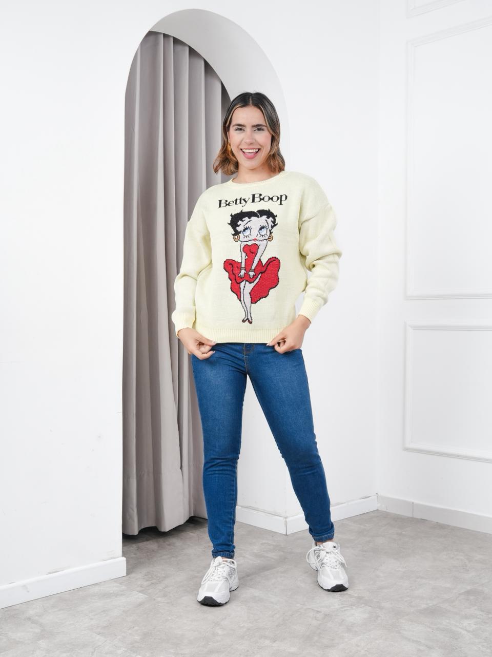 CHOMPA MUJER DISEÑO BETTY - NATHALIE LOVE IT / AMARILLO CLARO / TALLA ÚNICA - 2