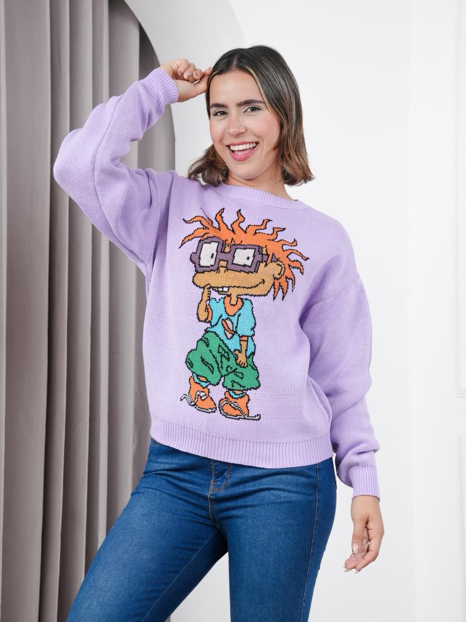 CHOMPA MUJER DISEÑO CARLITOS  - NATHALIE LOVE IT - LILA CLARO / TALLA ÚNICA - 1