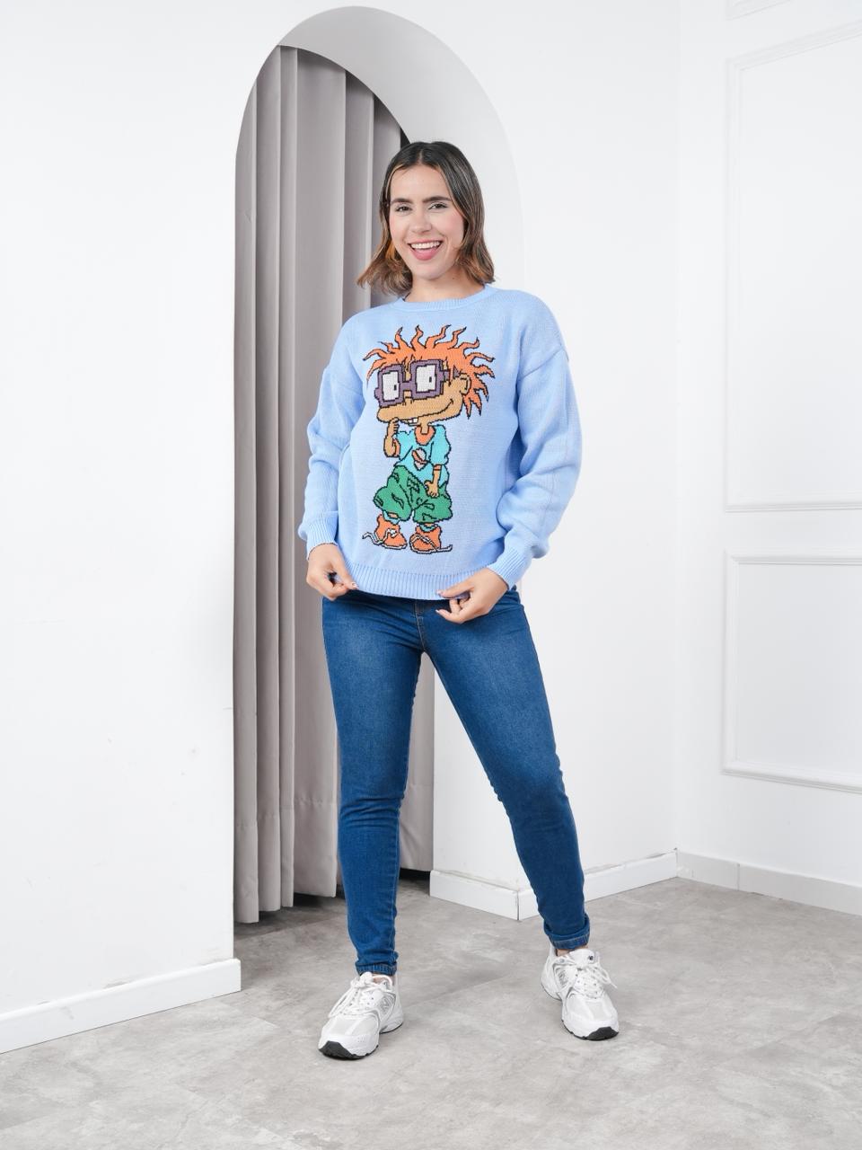 CHOMPA MUJER DISEÑO CARLITOS  - NATHALIE LOVE IT - CELESTE CLARO / TALLA ÚNICA - 2