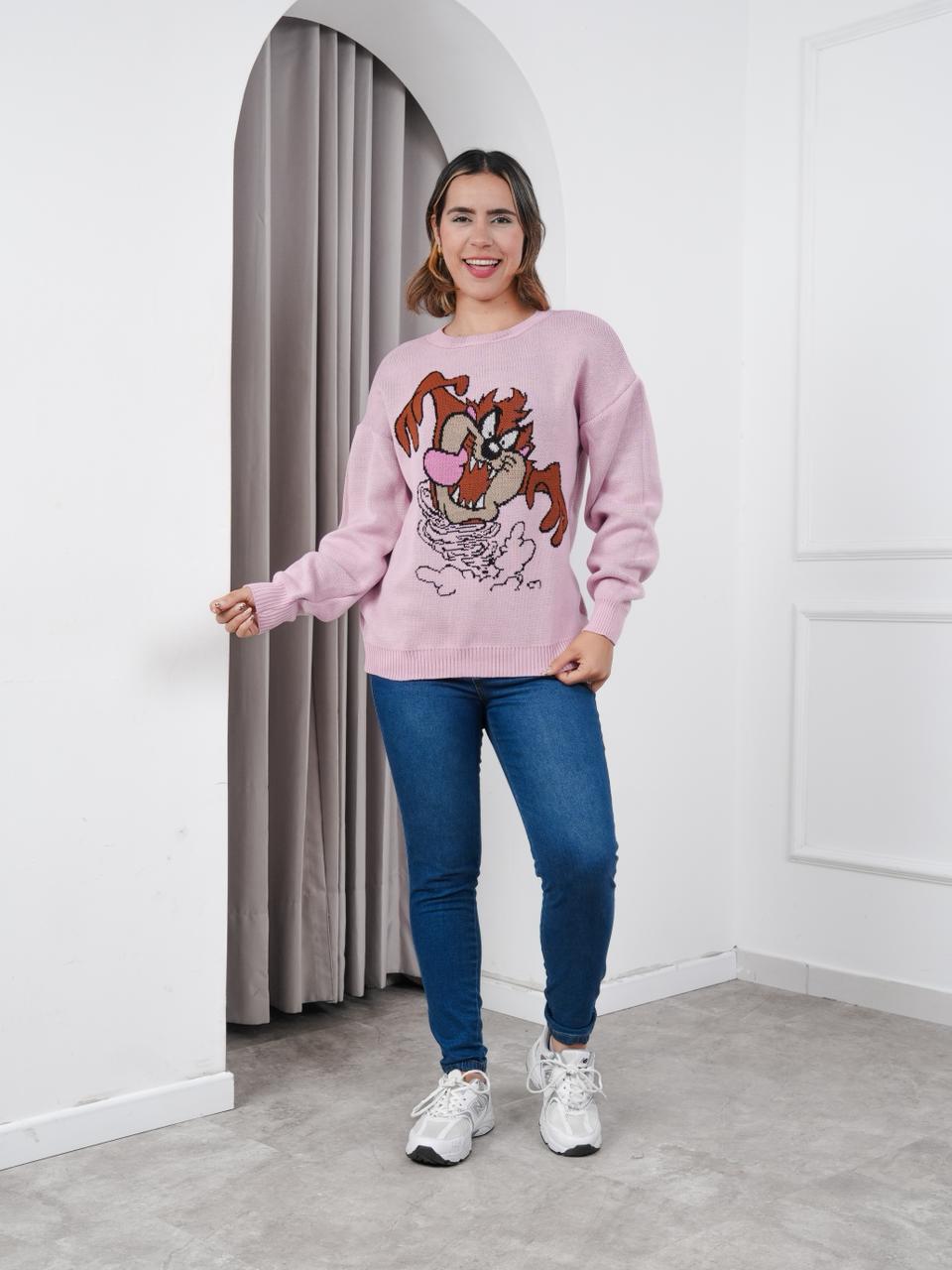 CHOMPA MUJER DISEÑO TAZ  - NATHALIE LOVE IT - ROSA / ROSA / TALLA ÚNICA - 2