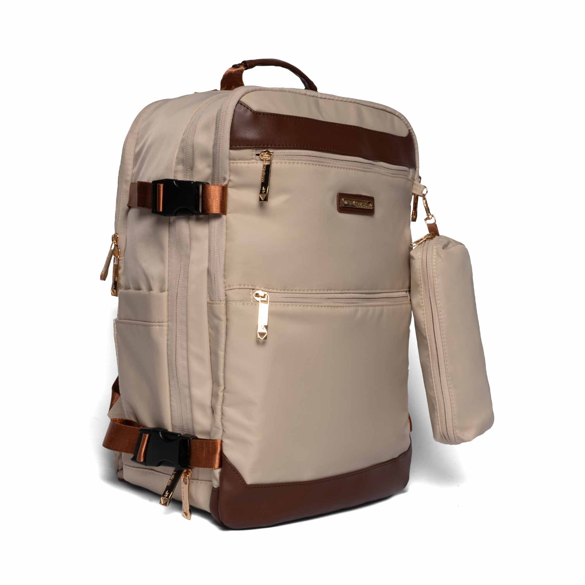 MOCHILA VIAJERA POTALAPTOP HALEY UNISEX H910 BEIGE - 2