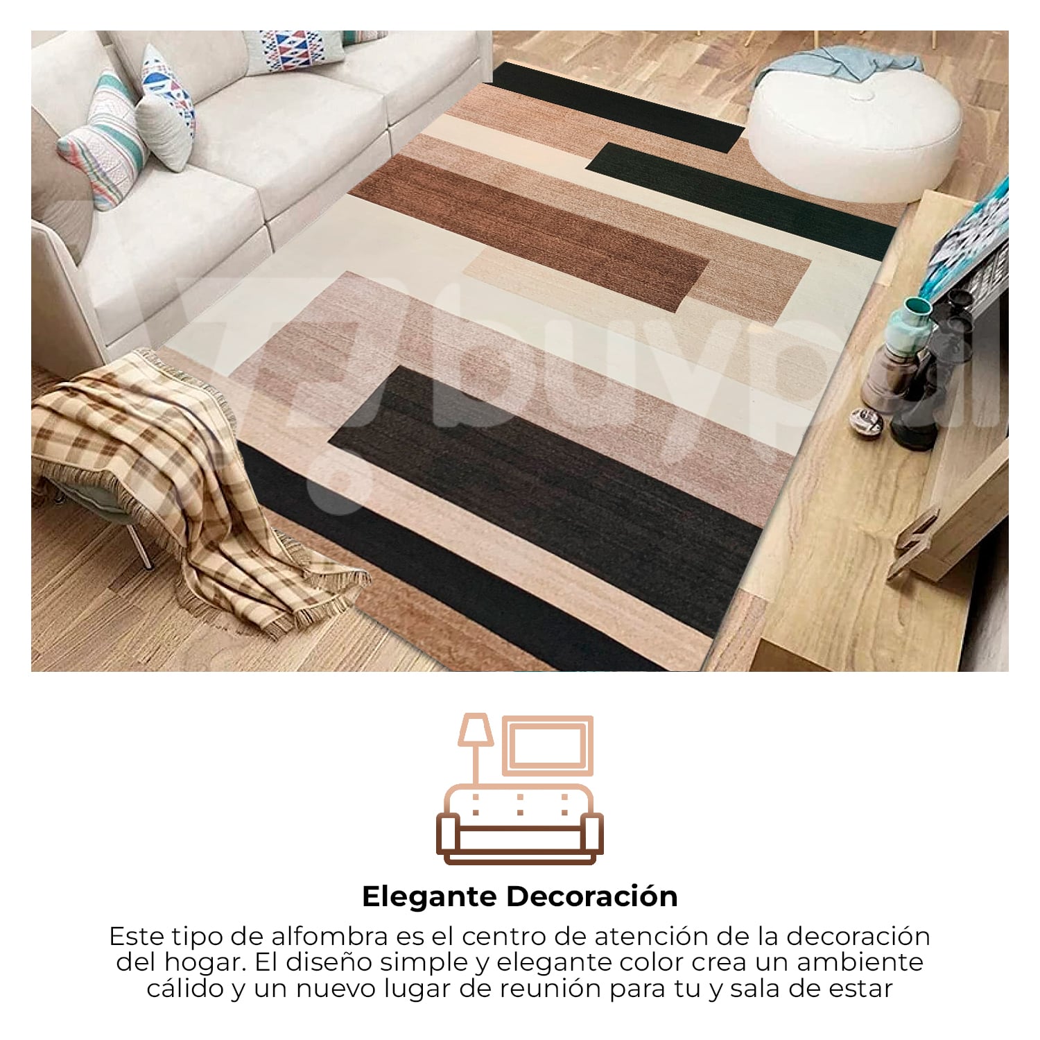 ALFOMBRA MADERA MODERNA 160X230CM SALA COCINA HABITACION - 2