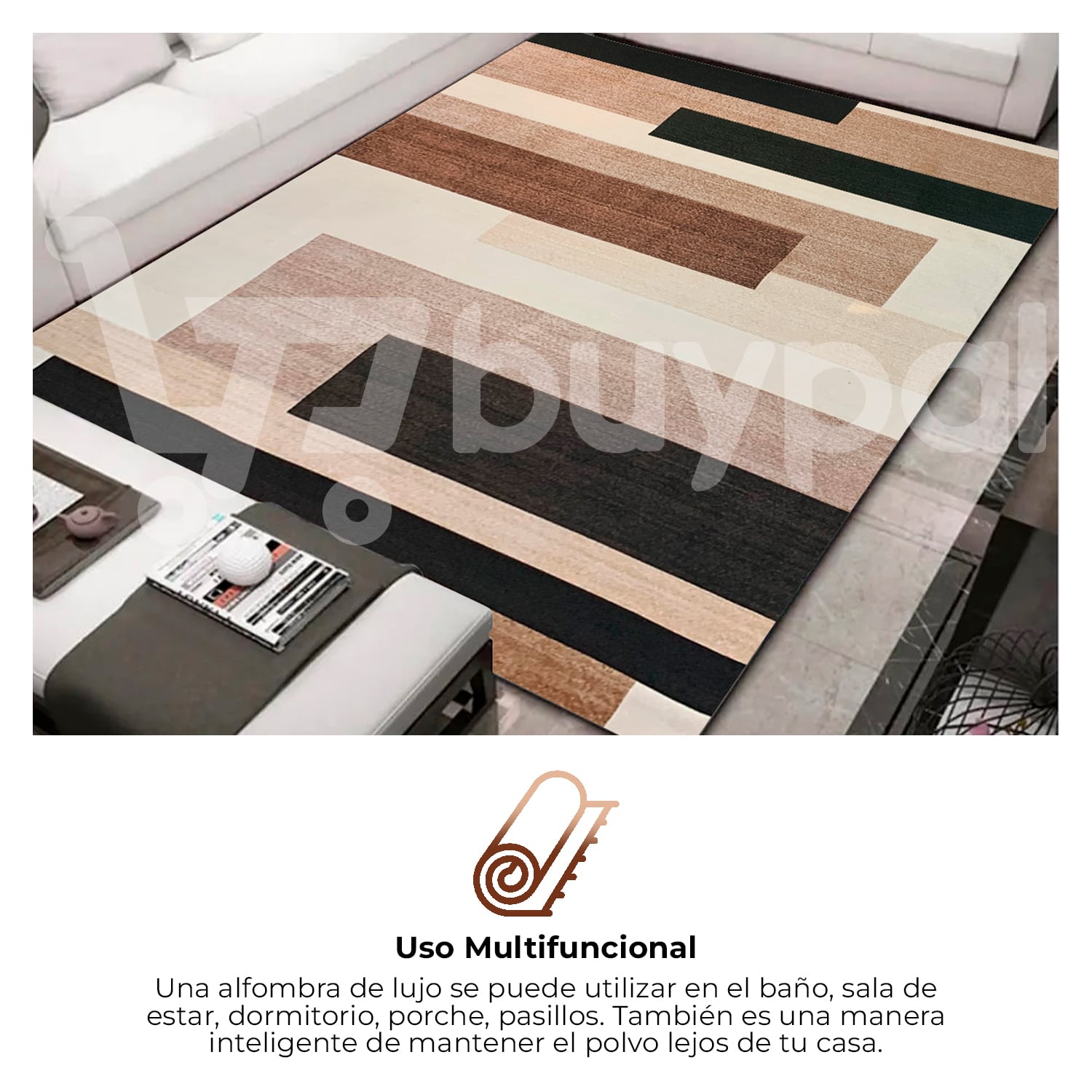 ALFOMBRA MADERA MODERNA 160X230CM SALA COCINA HABITACION - 3