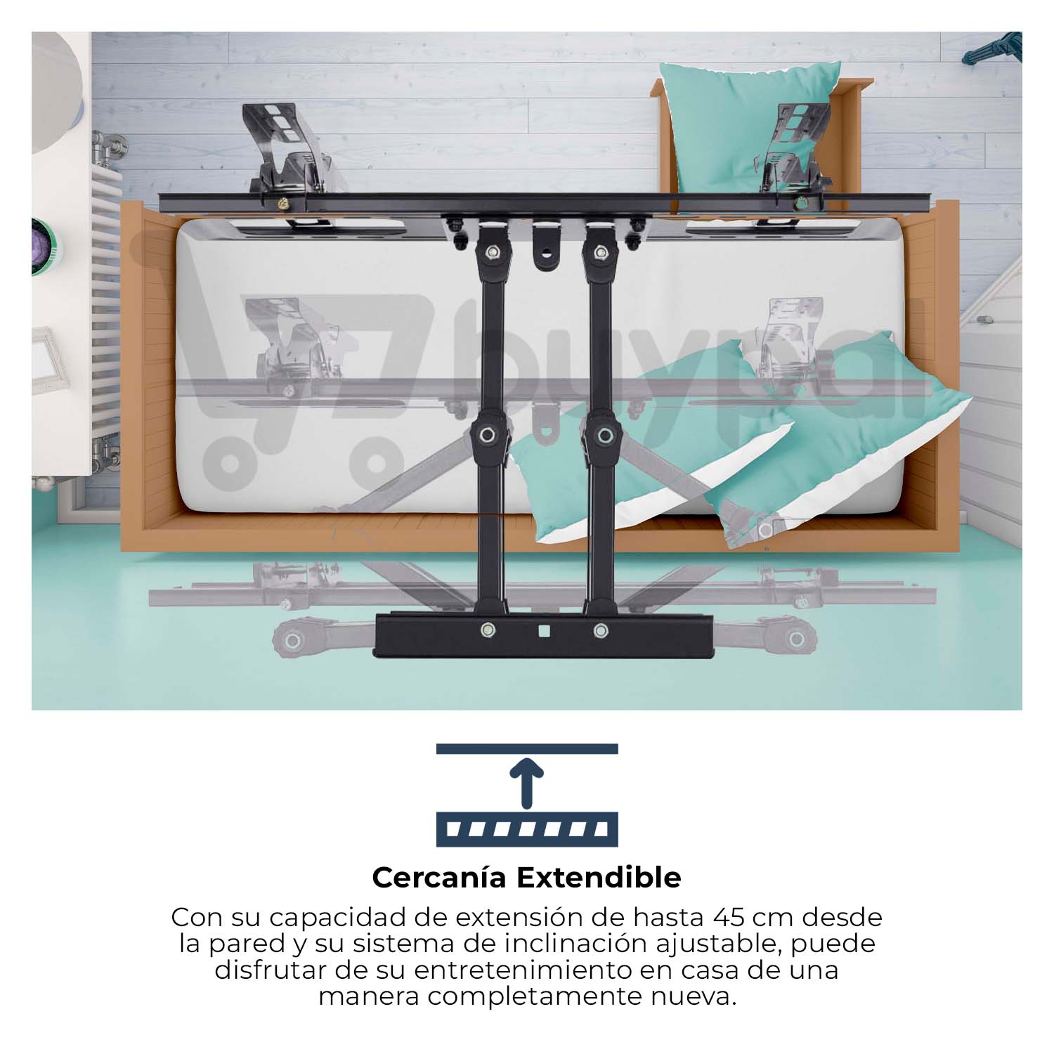 RACK TV 40 A 80 PULGADAS PARED TELEVISOR GIRATORIO AJUSTABLE - 6