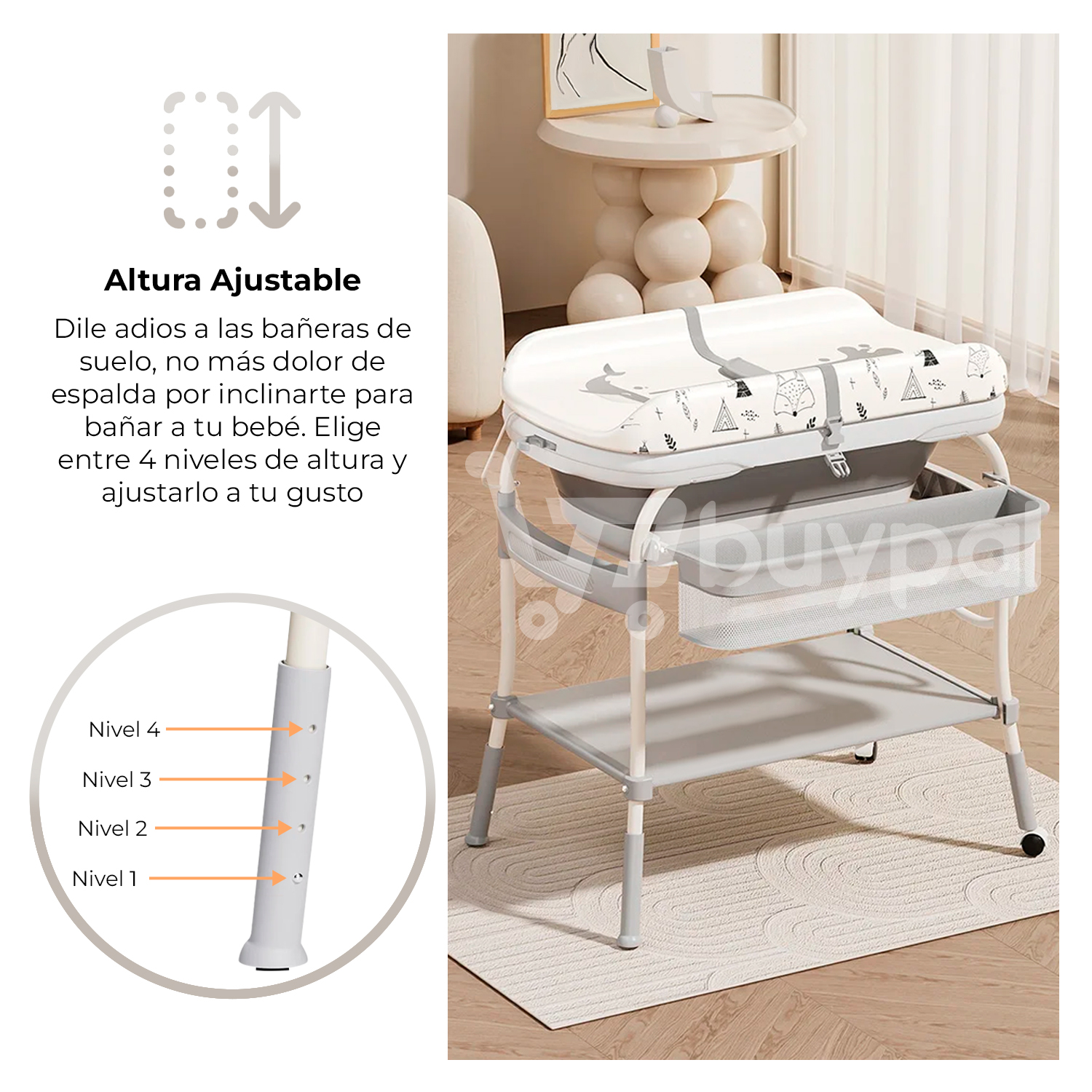 CAMBIADOR BAÑERA 2 EN 1 BEBE MULTIFUNCIONAL - 5