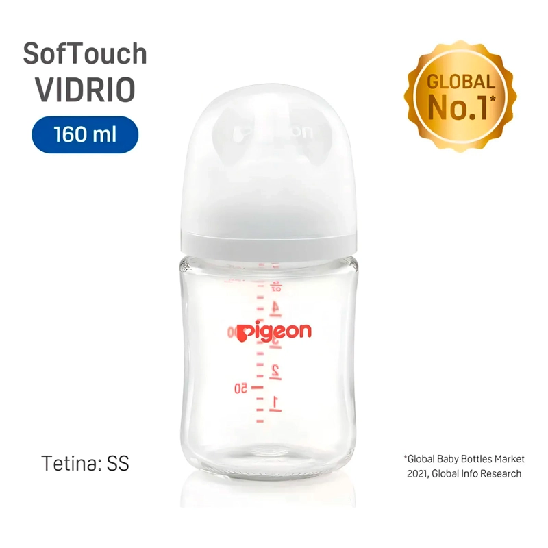 BIBERÓN PIGEON VIDRIO 160ML ANTICÓLICO Y LIBRE DE BPA - 10