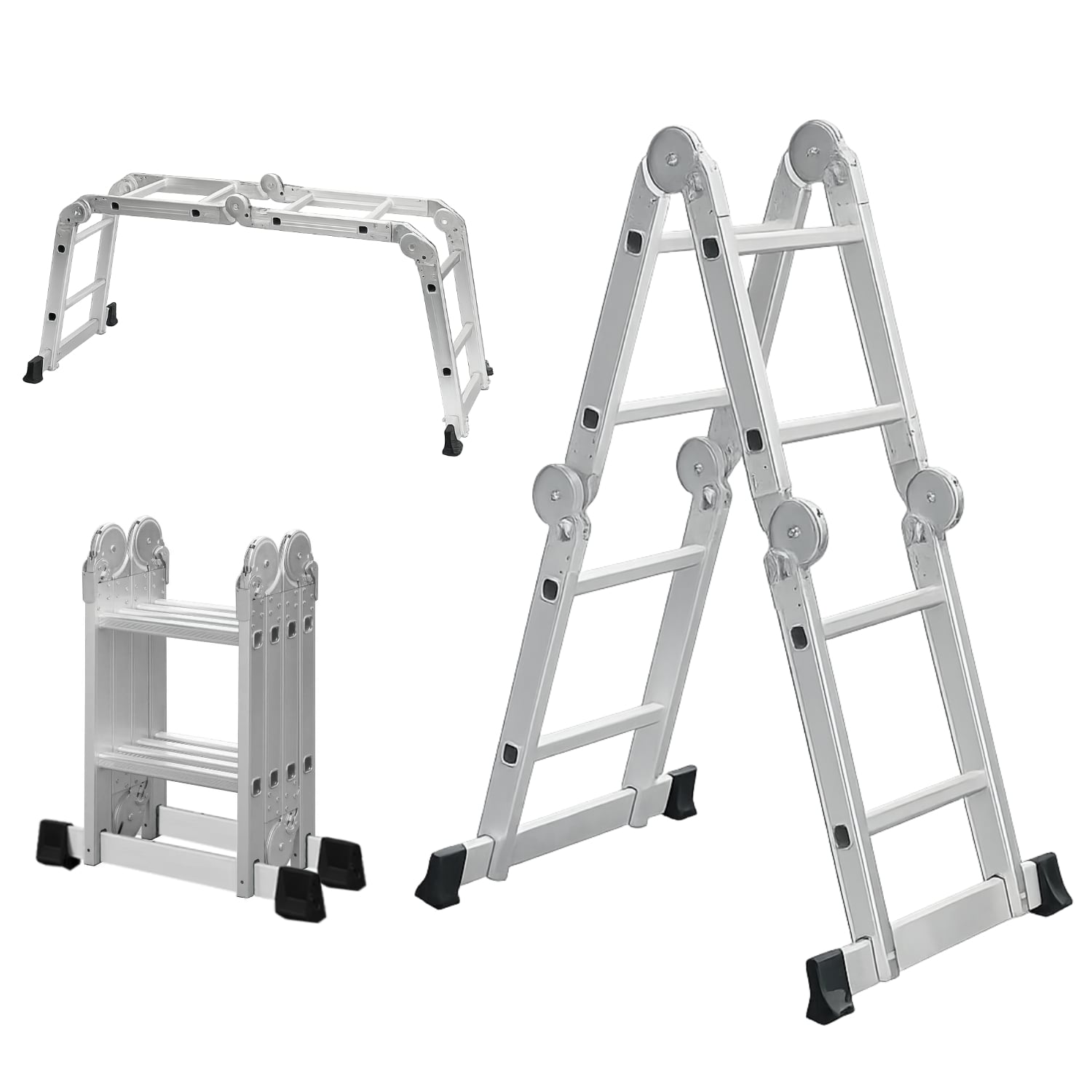 ESCALERA PLEGABLE 8 PELDAÑOS MULTIPOSICIÓN ALUMINIO 150KG - 2