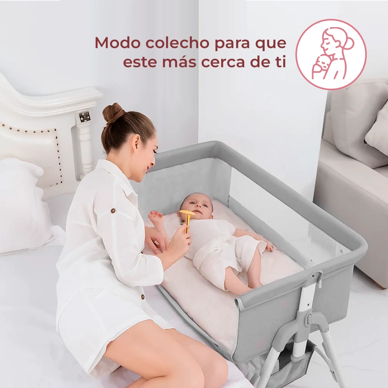 CUNA MECEDORA 4 EN 1 CON MOSQUITERO Y ALTURA AJUSTABLE. - 2