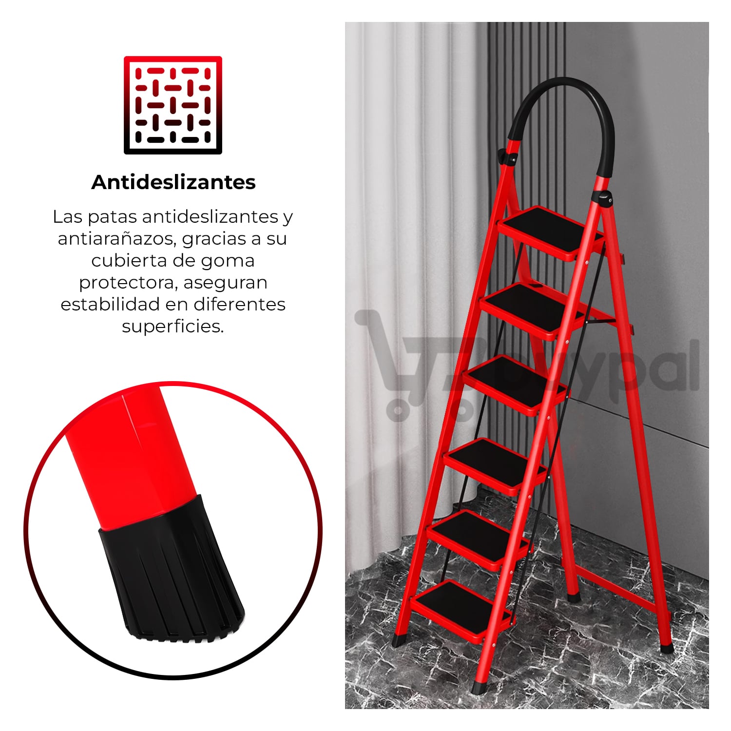 ESCALERA BUYPAL METAL LIGERA Y SEGURA 6 PASOS. - 3