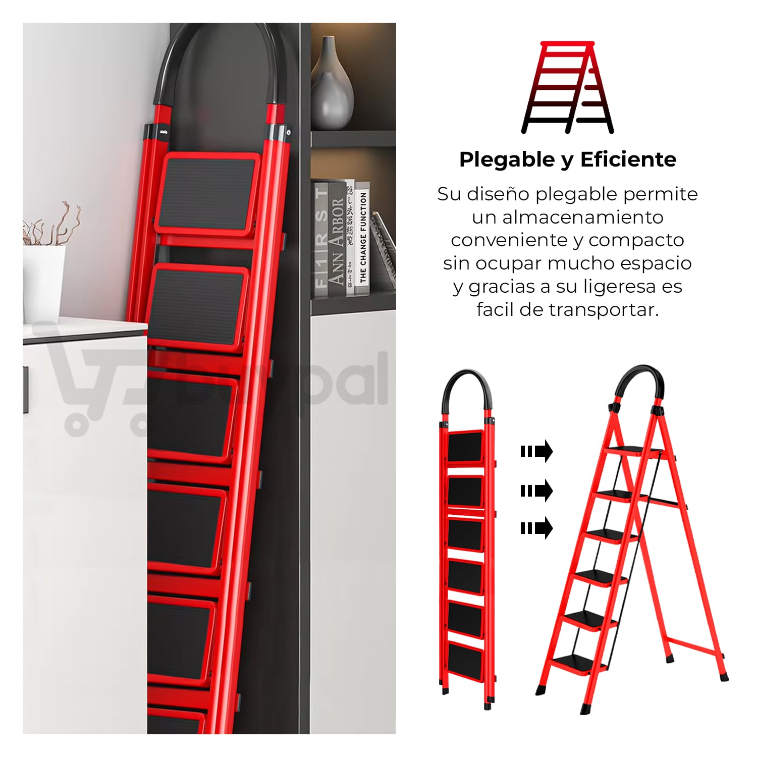 ESCALERA BUYPAL METAL LIGERA Y SEGURA 6 PASOS. - 4