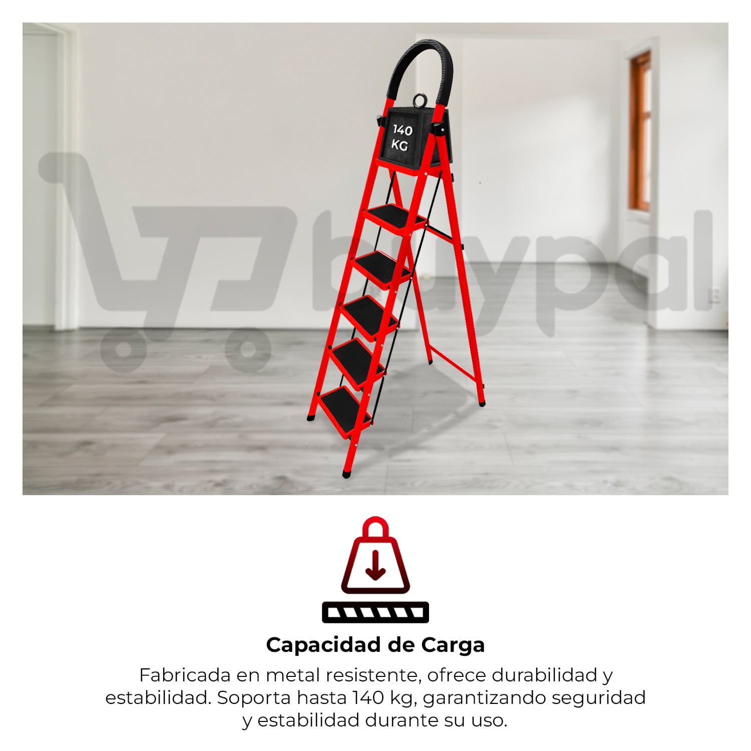 ESCALERA BUYPAL METAL LIGERA Y SEGURA 6 PASOS. - 5