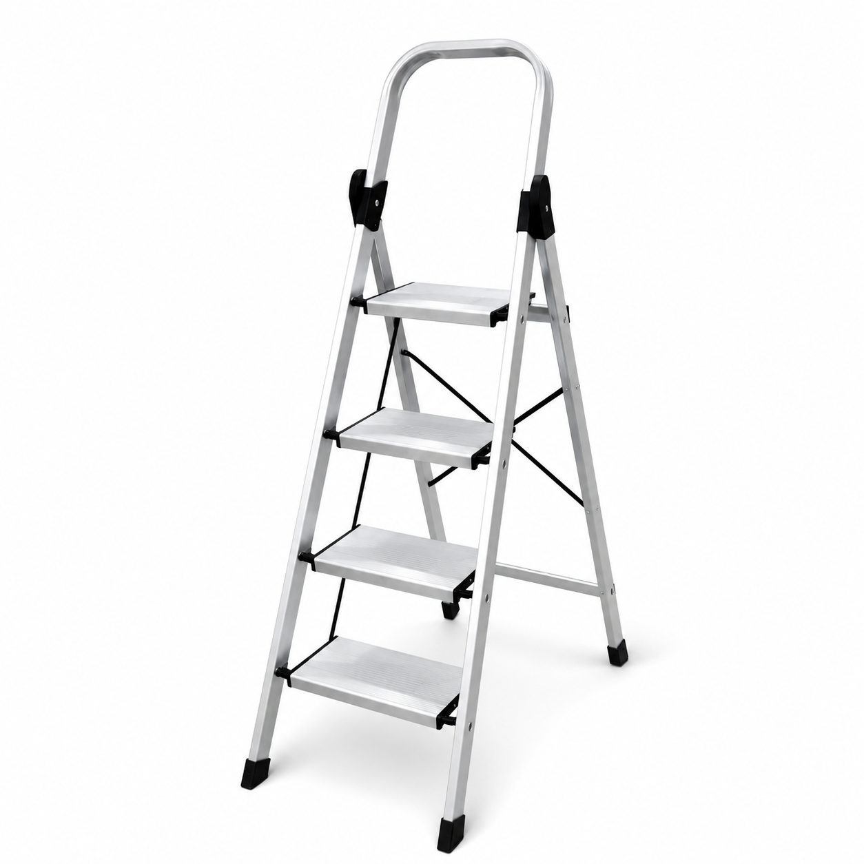 ESCALERA 4 PASOS PLEGABLE DE ALUMINIO ANTIDESLIZANTE - 1