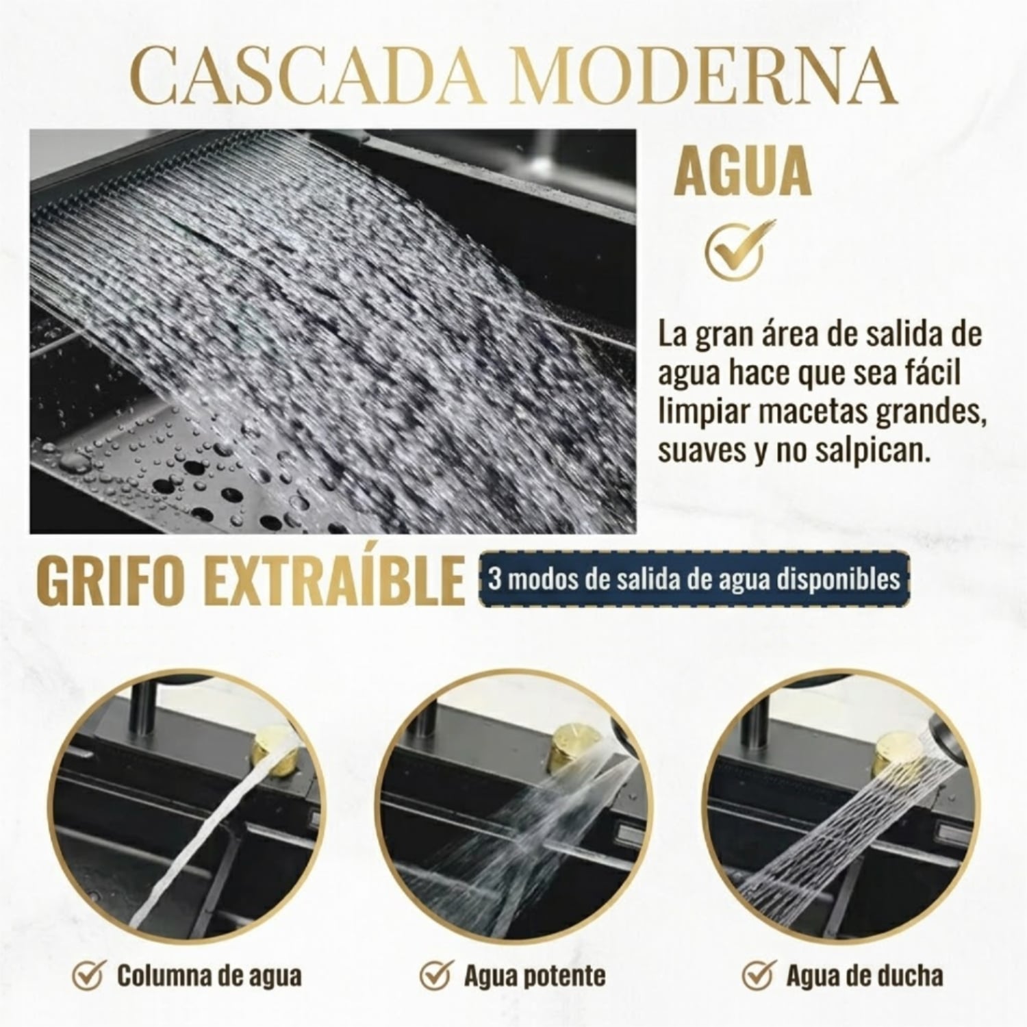 LAVADERO DE COCINA 1 POSA MULTIFUNCIONAL  ACERO INOXIDABLE V100 - 3