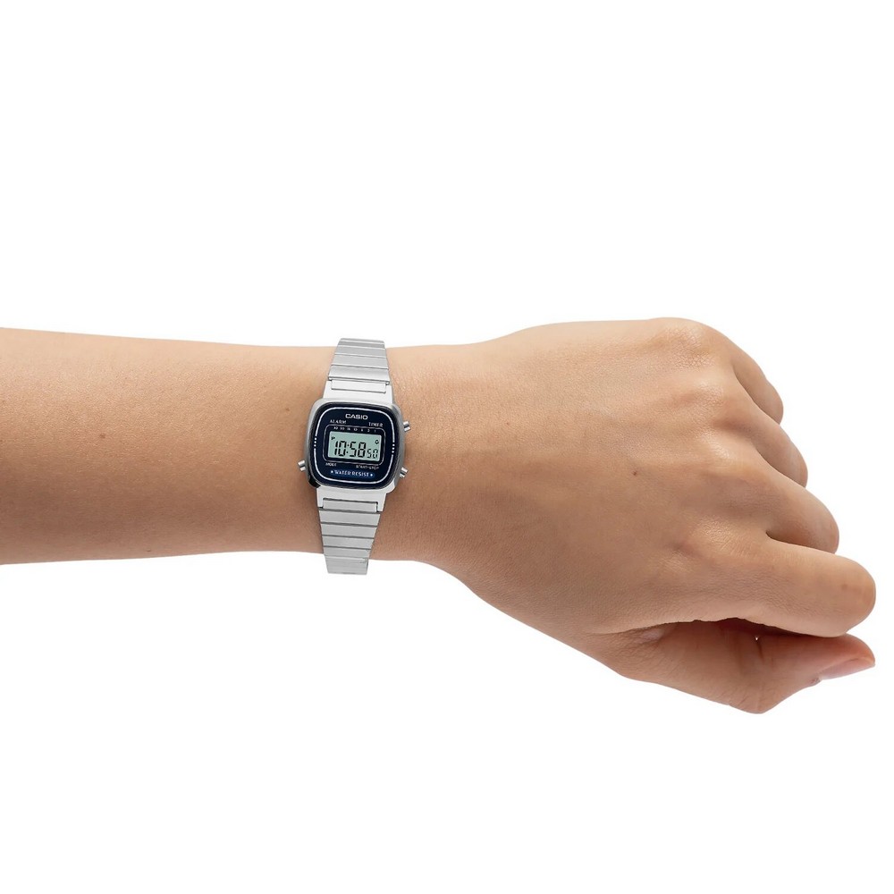 RELOJ CASIO MUJER DIGITAL LA670WA-2DF PLATA - 4