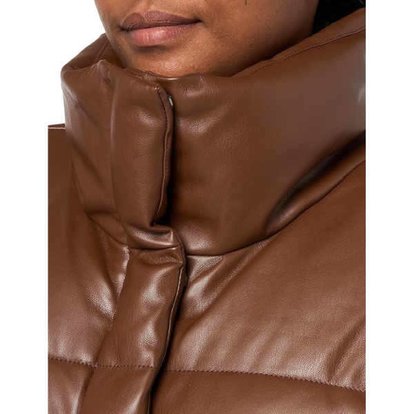 CASACA LEVI'S MUJER PUFFER CUERO - MARRON OSCURO - 2