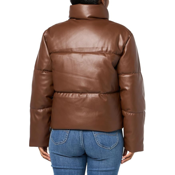 CASACA LEVI'S MUJER PUFFER CUERO - MARRON OSCURO - 3