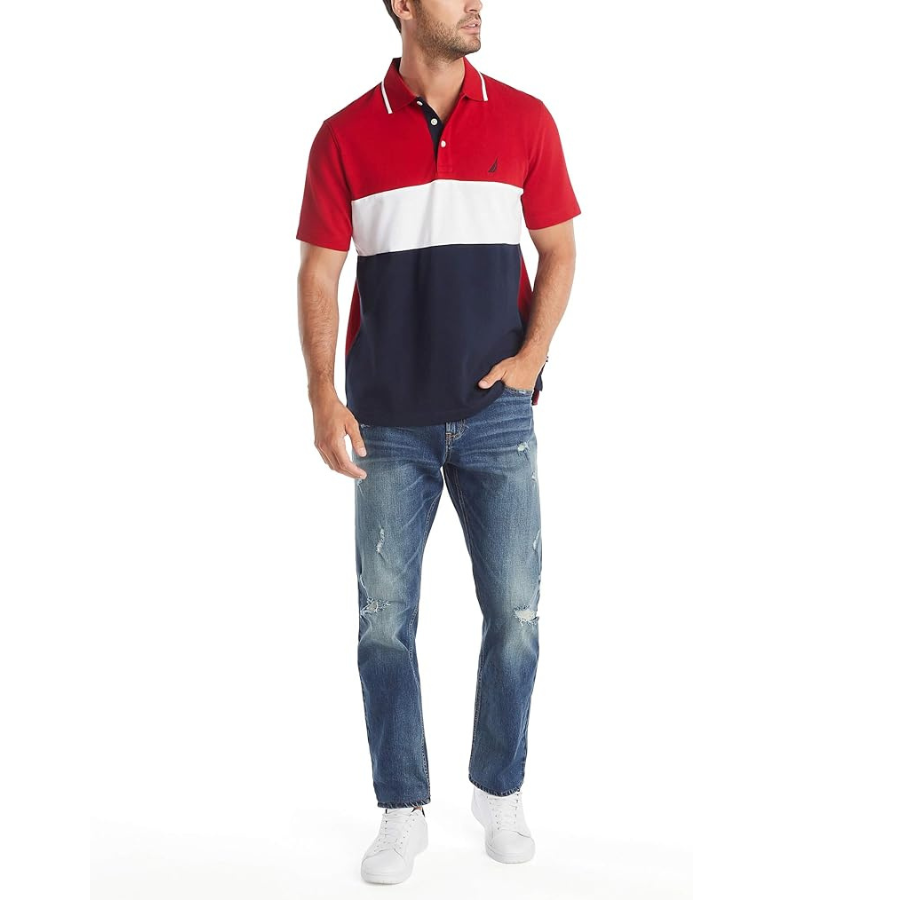 POLO NAUTICA CAMISERO - ROJO/BLANCO/AZUL - 2