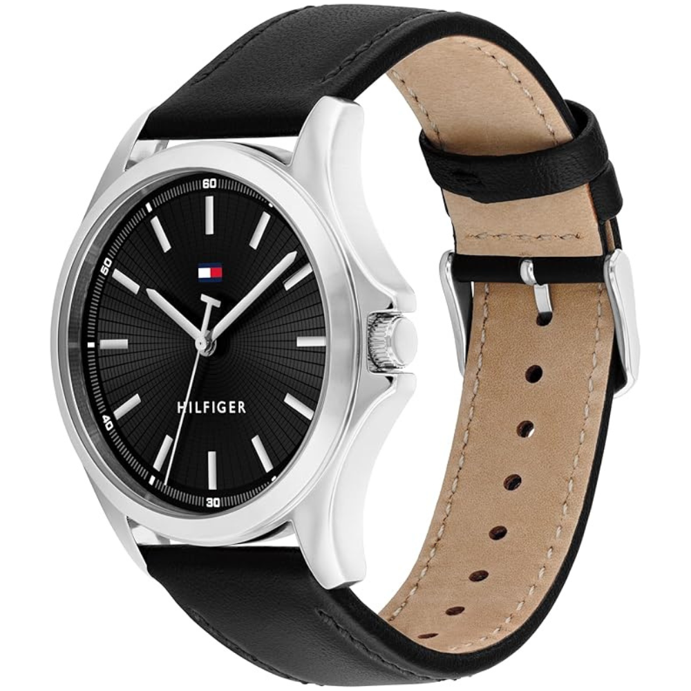 RELOJ TOMMY HILFIGER ACERO INOXIDABLE CUERO - NEGRO - 2