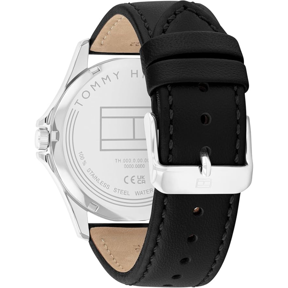 RELOJ TOMMY HILFIGER ACERO INOXIDABLE CUERO - NEGRO - 3