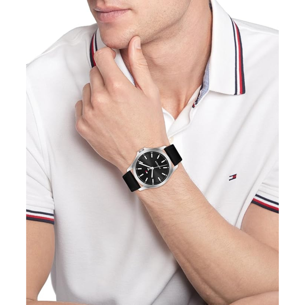 RELOJ TOMMY HILFIGER ACERO INOXIDABLE CUERO - NEGRO - 4