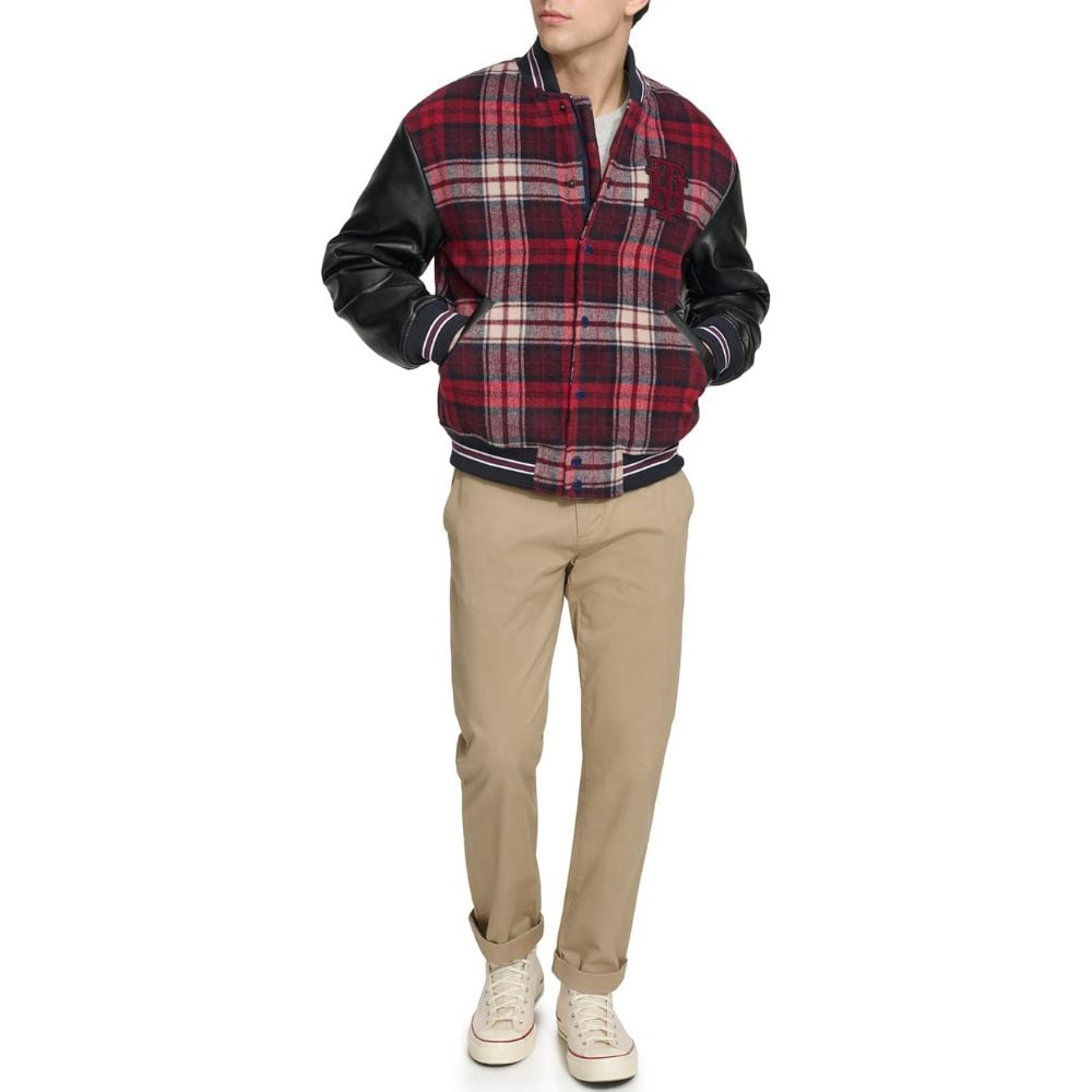 CASACA TOMMY HILFIGER BOMBER JACKET - ROJO CUADROS - 4