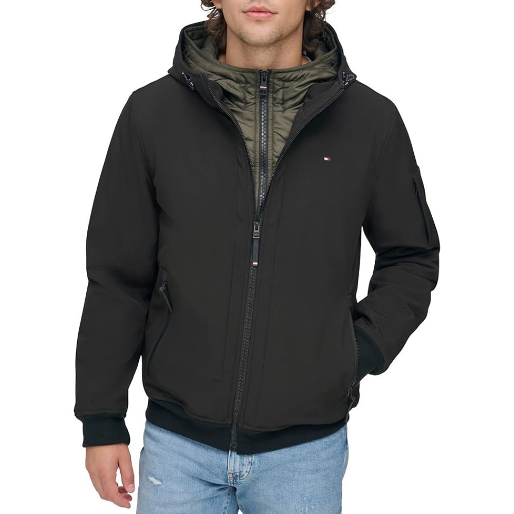 CASACA TOMMY HILFIGER ACTIVO SOFTSHELL BOMBER - NEGRO - 1