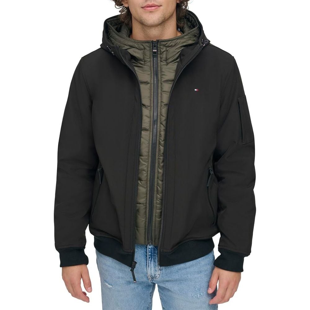 CASACA TOMMY HILFIGER ACTIVO SOFTSHELL BOMBER - NEGRO - 4