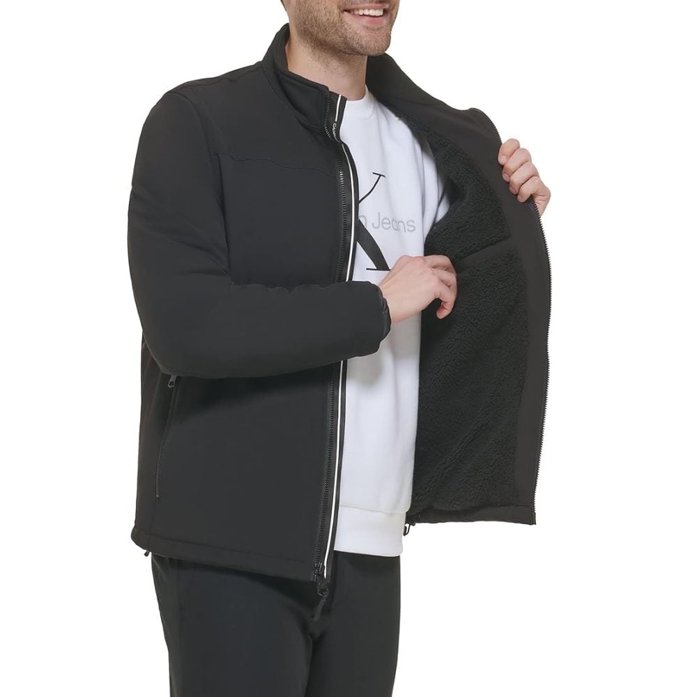 CASACA CALVIN KLEIN SOFTSHELL SHERPA - NEGRO - 3