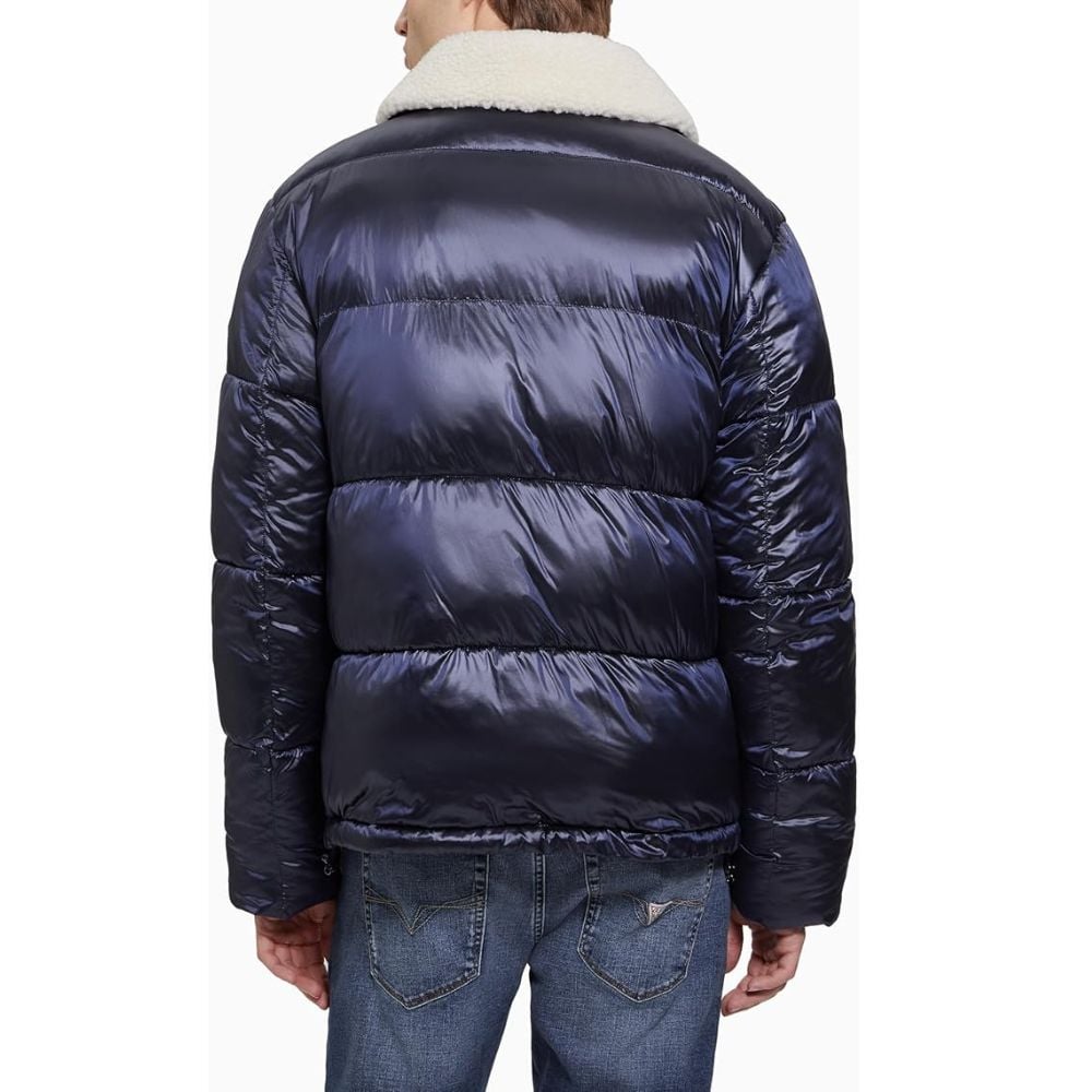 CASACA GUESS PUFFER CUELLO SHERPA - AZUL - 2