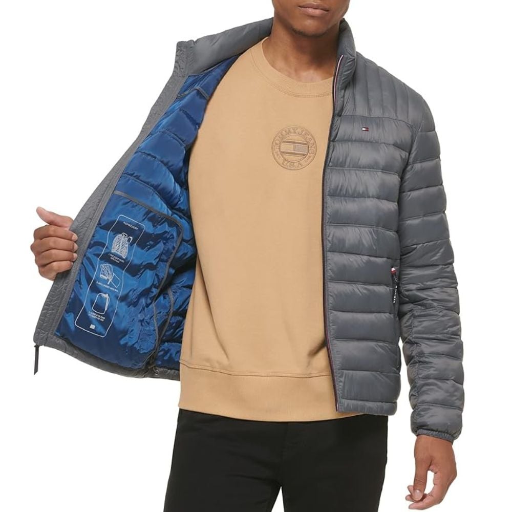 CASACA TOMMY HILFIGER ULTRA LOFT PACKABLE - GRIS - 4