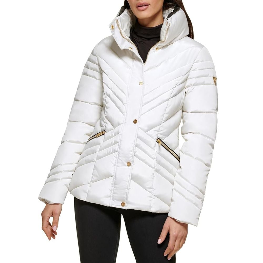 CASACA GUESS PUFFER ACOLCHADA - BLANCO - 2