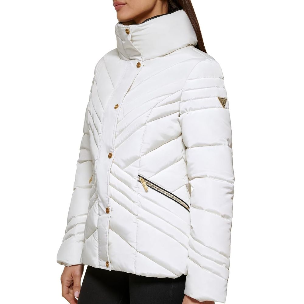 CASACA GUESS PUFFER ACOLCHADA - BLANCO - 5