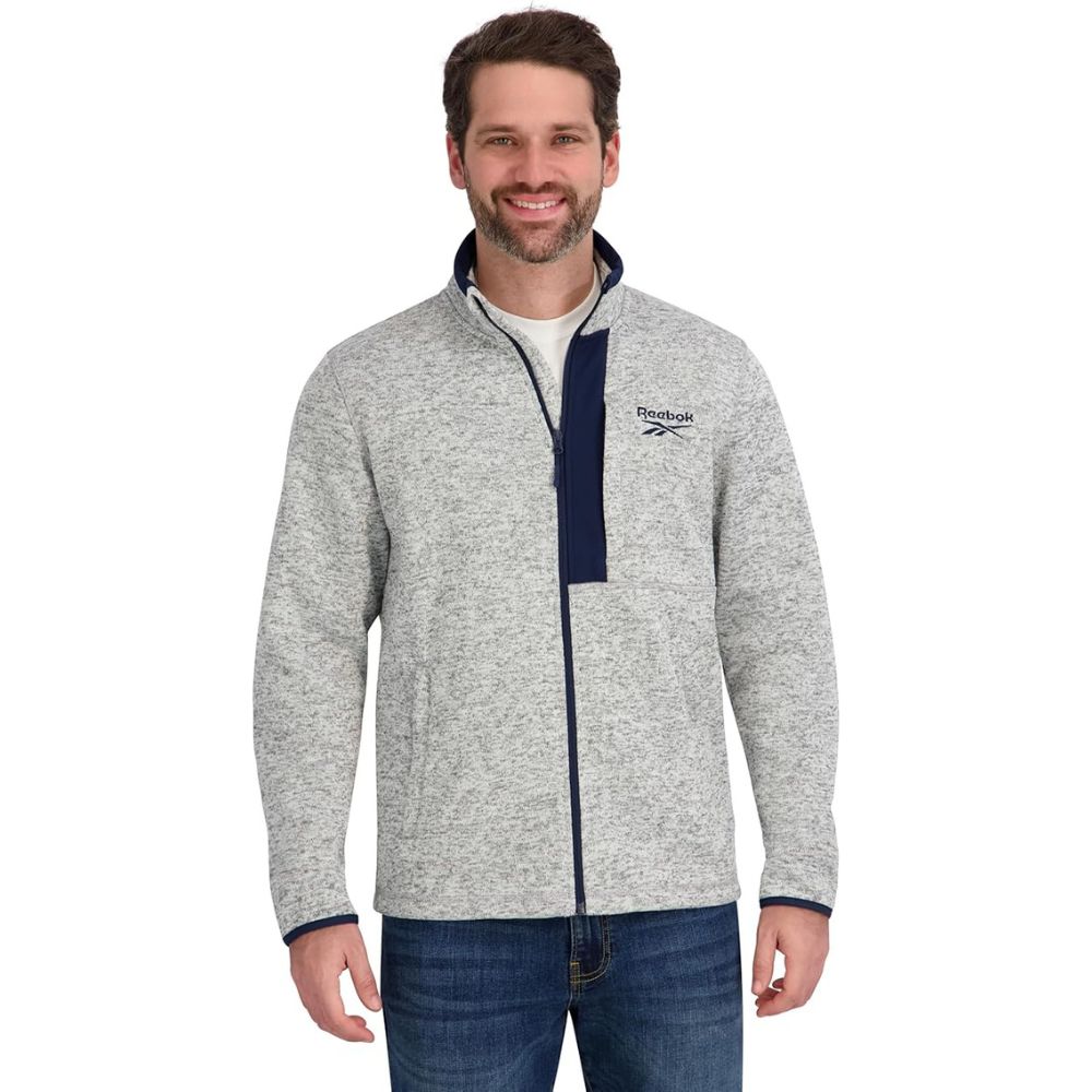 CASACA POLAR REEBOK CUELLO FLEECE - GRIS - 1