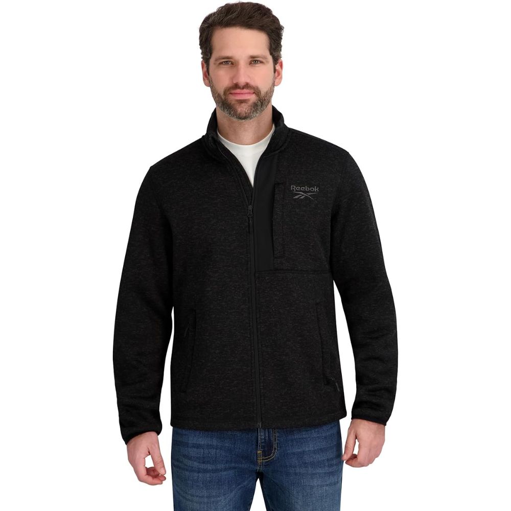 CASACA POLAR REEBOK CUELLO FLEECE - NEGRO - 1