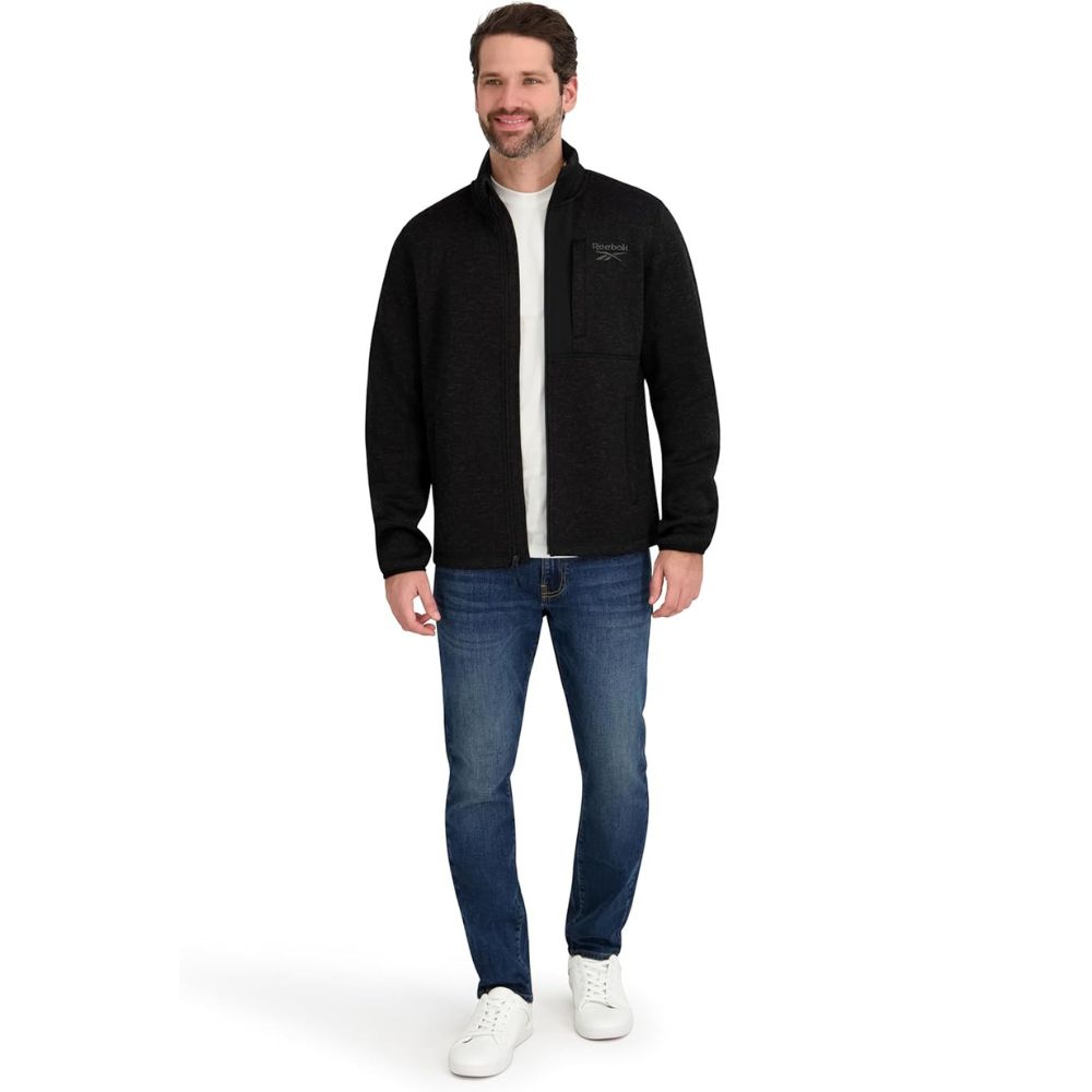 CASACA POLAR REEBOK CUELLO FLEECE - NEGRO - 3
