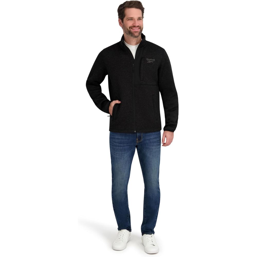 CASACA POLAR REEBOK CUELLO FLEECE - NEGRO - 4