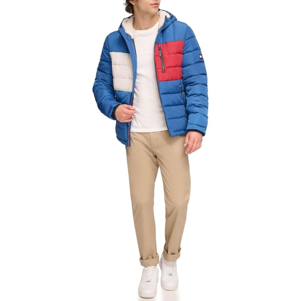 CASACA TOMMY HILFIGER RESISTANT SHERPA - AZUL CLARO - 1