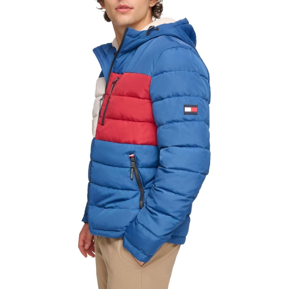 CASACA TOMMY HILFIGER RESISTANT SHERPA - AZUL CLARO - 4