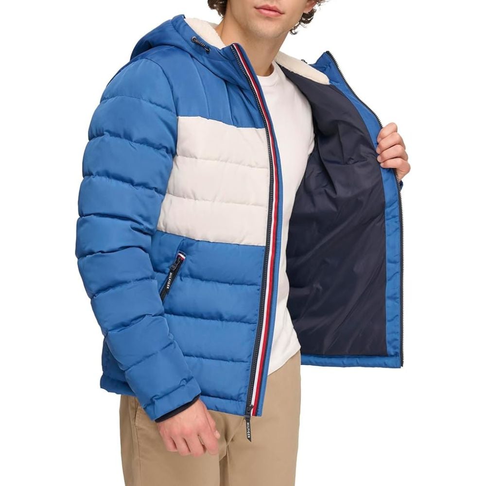 CASACA TOMMY HILFIGER RESISTANT SHERPA - AZUL CLARO - 5