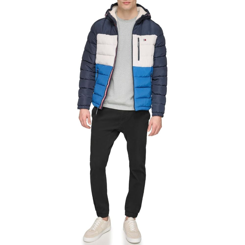 CASACA TOMMY HILFIGER SHERPA ACOLCHADA - TRICOLOR AZUL - 2
