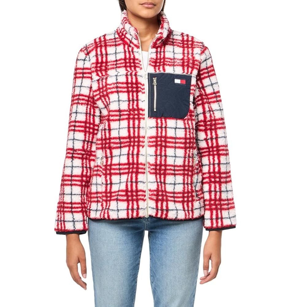 CASACA TOMMY HILFIGER SHERPA POLAR - ROJO RAYAS - 1