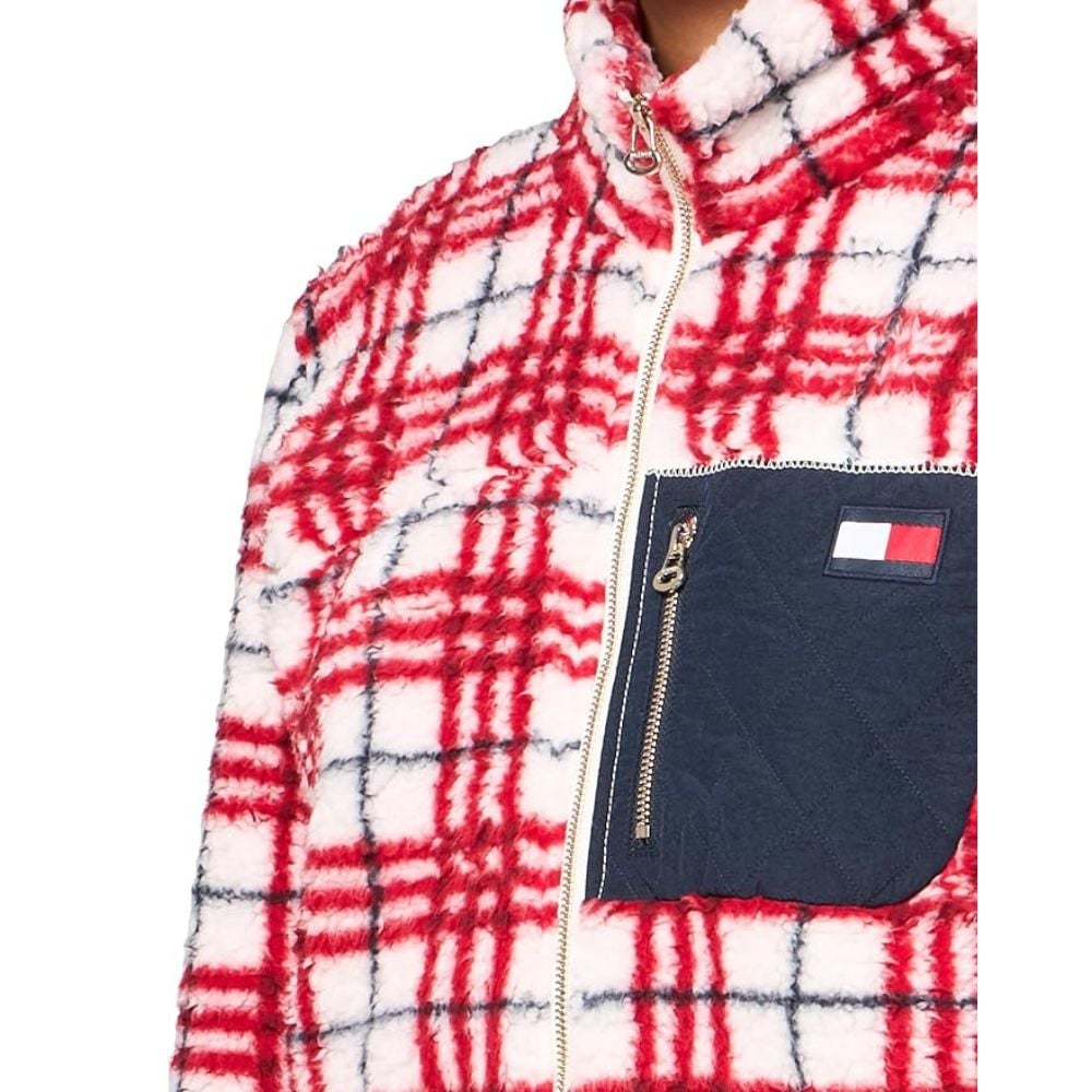 CASACA TOMMY HILFIGER SHERPA POLAR - ROJO RAYAS - 2