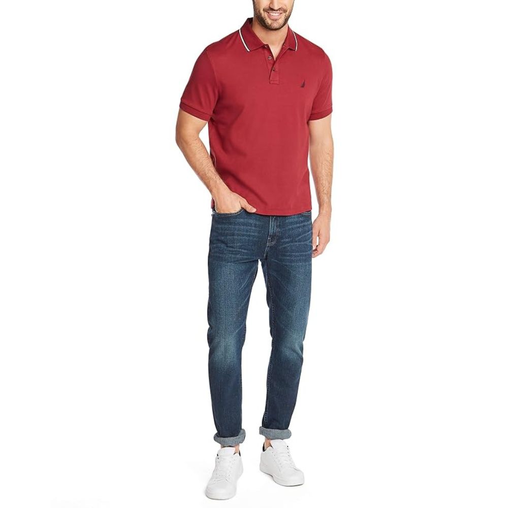 POLO NAUTICA CLASSIC FIT COLLAR - BURGUNDY - 3