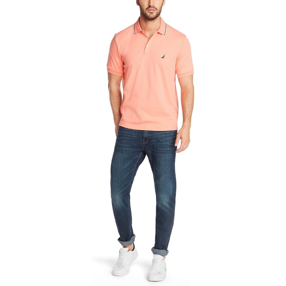 POLO NAUTICA CLASSIC FIT COLLAR - CORAL - 2