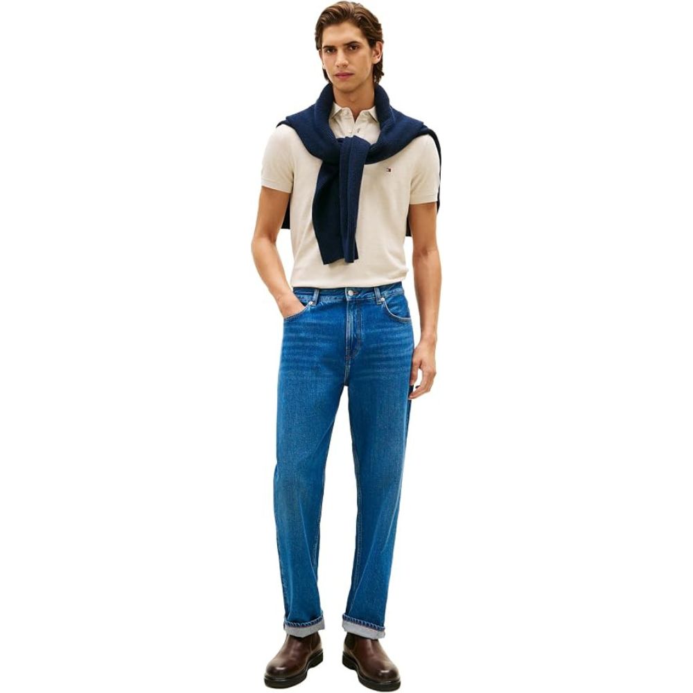 POLO TOMMY HILFIGER PIQUE SLIM FIT ALGODON - BEIGE - 2