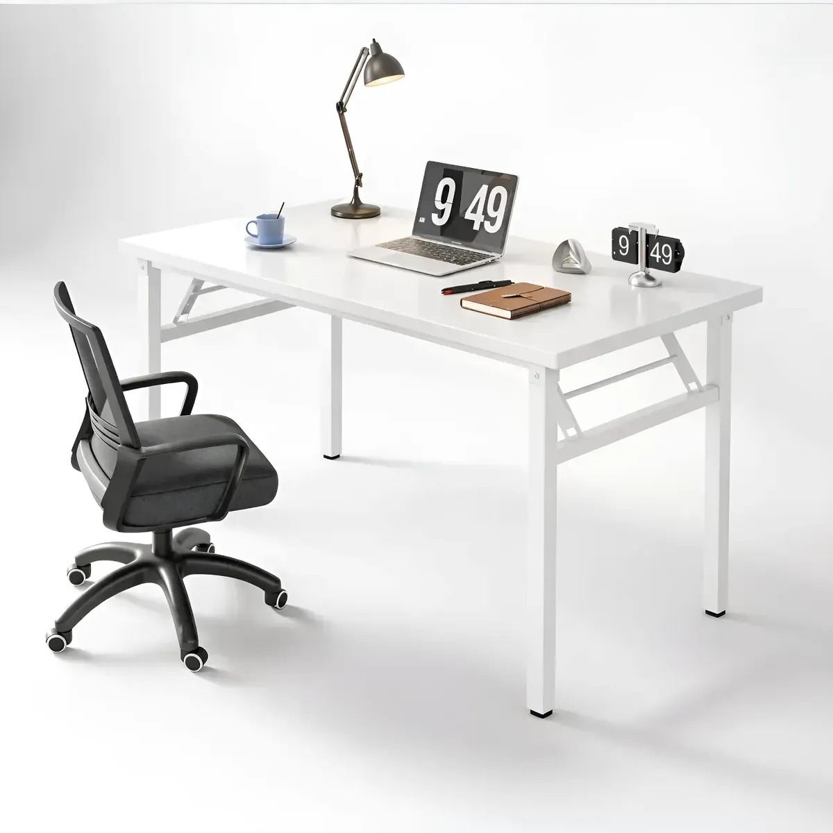 ESCRITORIO DE OFICINA CAPRE BLANCOPLEGABLE MESA MINIMALISTA COMPUTADORA MODERNO LAPTOP TRABAJO - 1