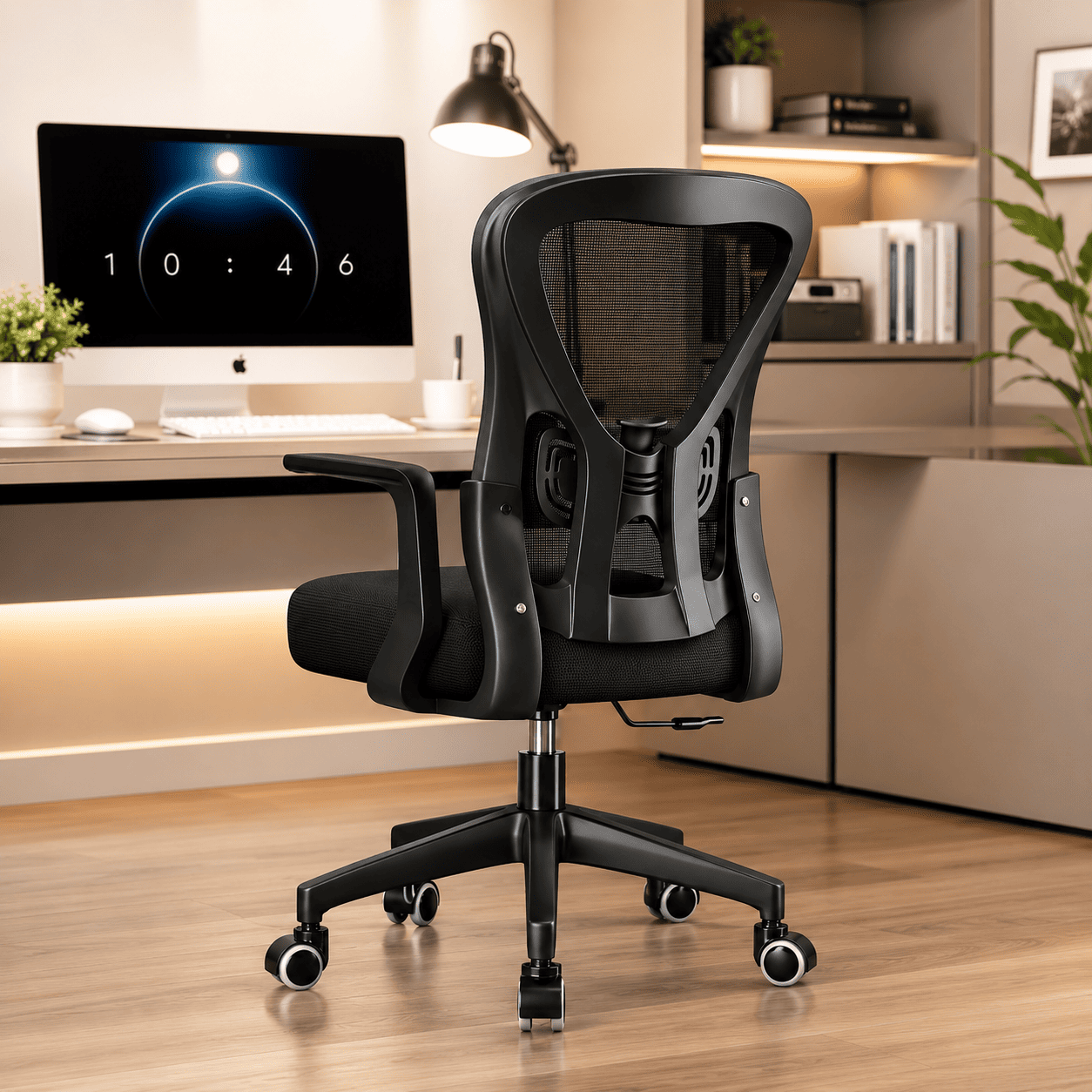 SILLA DE OFICINA ERGONÓMICA REPOSABRAZOS SOPORTE LUMBAR TRABAJO OFICINA MALLA - 1