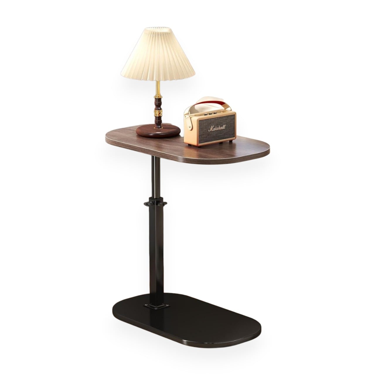 MESA AUXILIAR FORMA DE C ALTURA AJUSTABLE GIRATORIA 360° MODERNA REGULABLE - 1